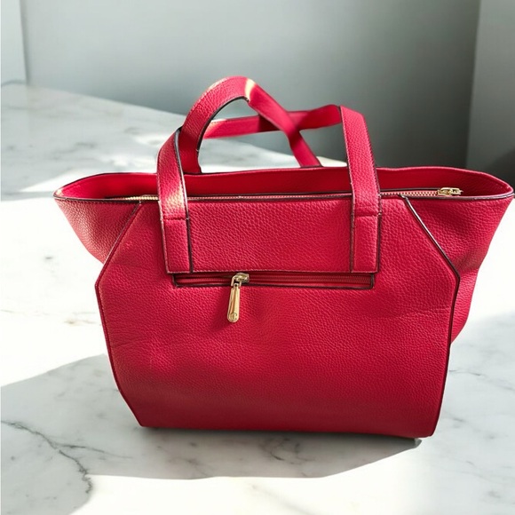 Charming Charlie Red Vegan Leather Tote Shoulder Bag - Picture 4 of 8